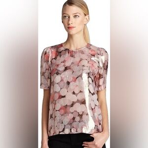Kate Spade Haley top Blouse Live Colorfully Top Size 8 metallic shimmer